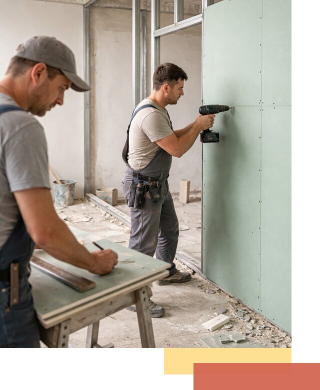 Перегородки из влагостойкого гипсокартона под ключ в Североморске