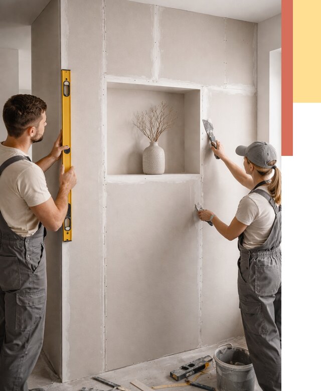 Перегородка из гипсокартона с нишей в Североморске от 3477 руб. под ключ | ОТДЕЛОЧНИК-Свм