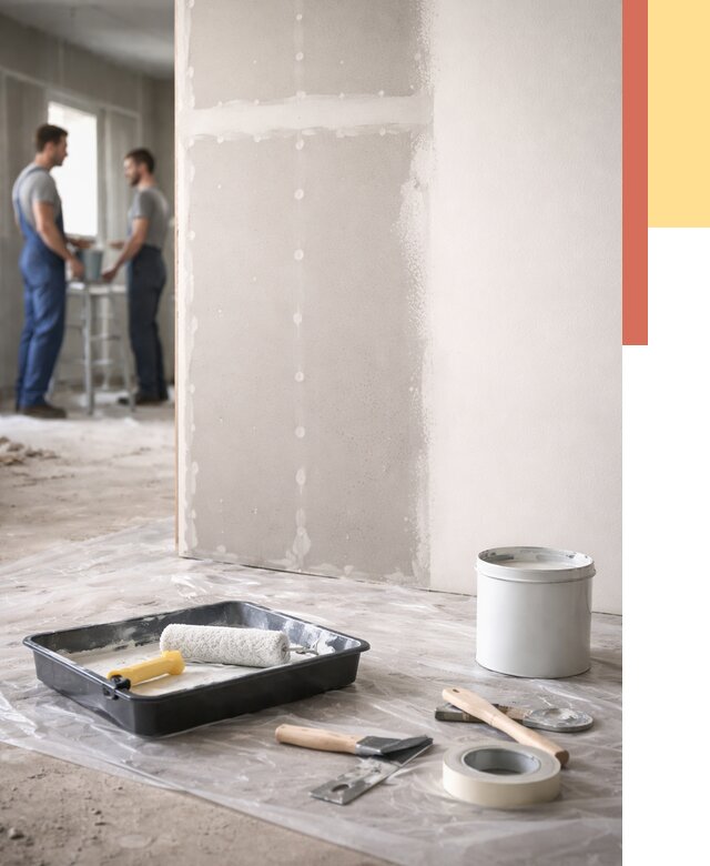 Покраска перегородок из гипсокартона в Североморске от 4814 руб. под ключ | ОТДЕЛОЧНИК-Свм