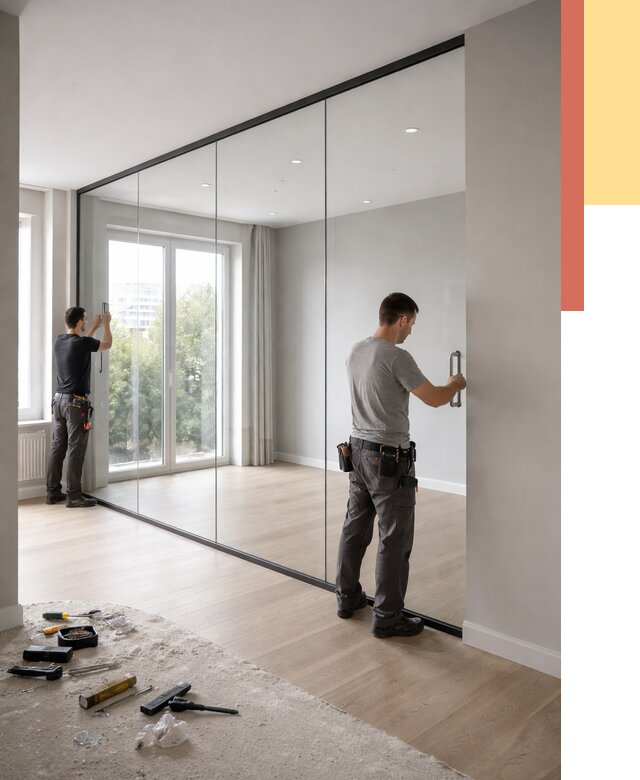 Изготовление стеклянных перегородок в Североморске от 13211 руб. под ключ | ОТДЕЛОЧНИК-Свм