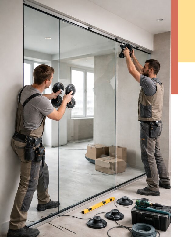 Монтаж стеклянных перегородок в Североморске от 6953 руб. | ОТДЕЛОЧНИК-Свм