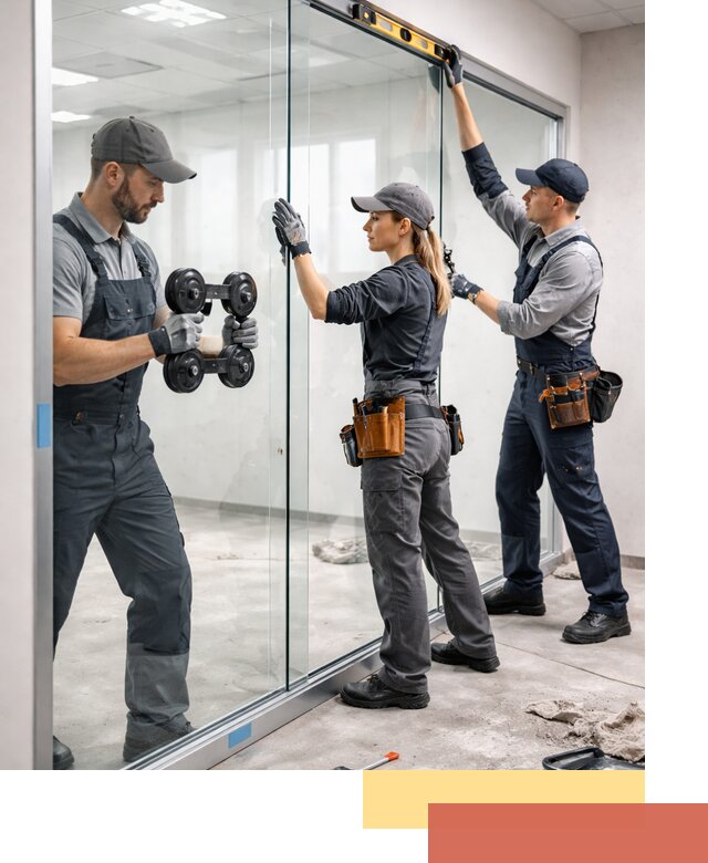 Профессиональный монтаж стеклянных перегородок в Североморске