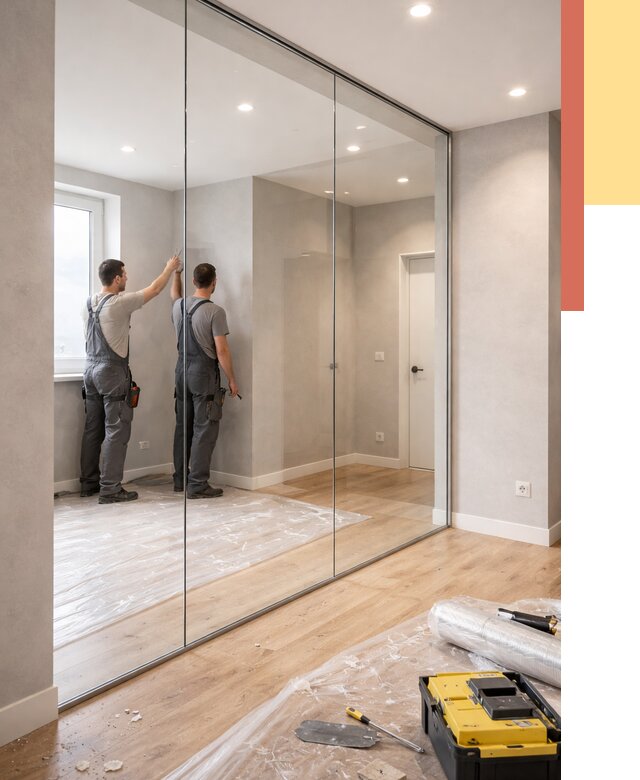 Безрамные стеклянные перегородки в Североморске — монтаж от 10162 руб. | ОТДЕЛОЧНИК-Свм