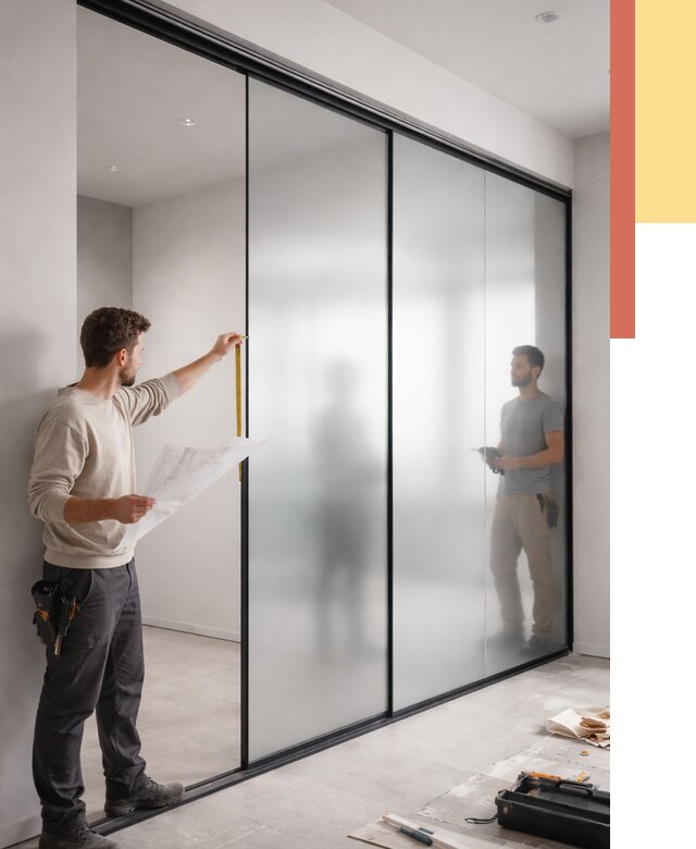 Матовые стеклянные перегородки в Североморске от 9092 руб. — монтаж и установка | ОТДЕЛОЧНИК-Свм