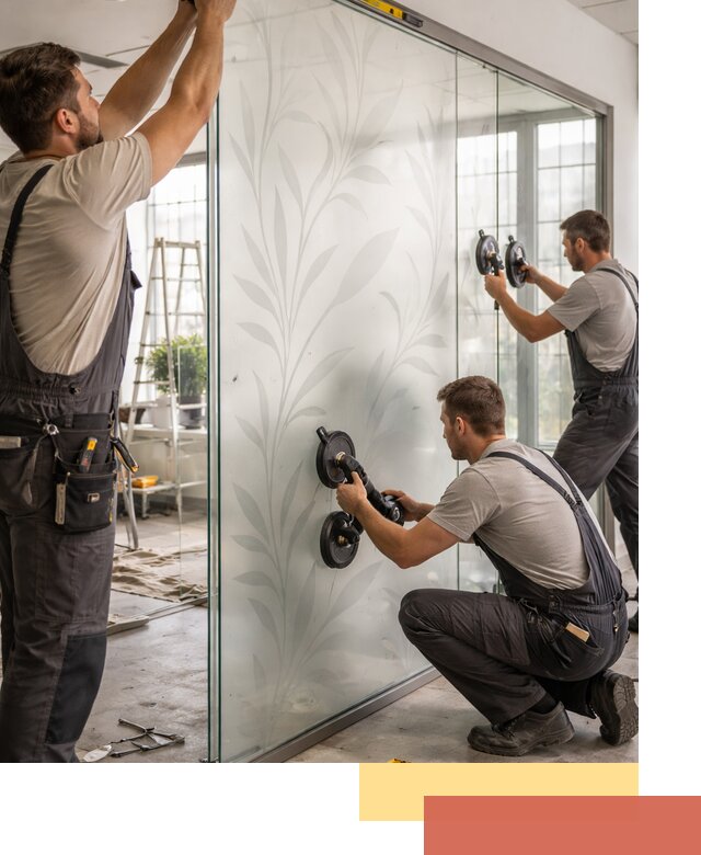 Стеклянные перегородки с рисунком на заказ в Североморске