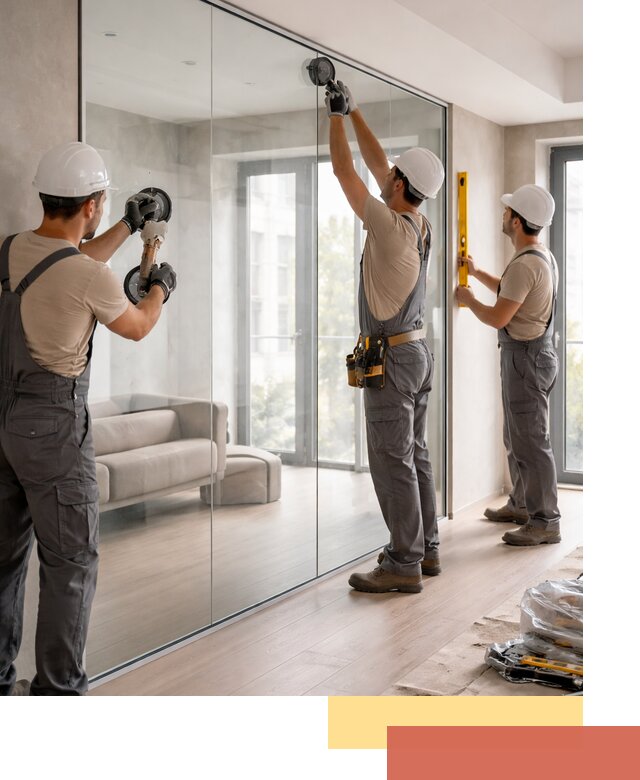 Перегородки из закаленного стекла в Североморске для офисов и квартир