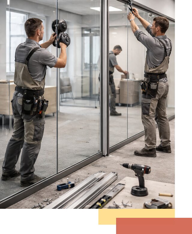 Стеклянные офисные перегородки под ключ в Североморске