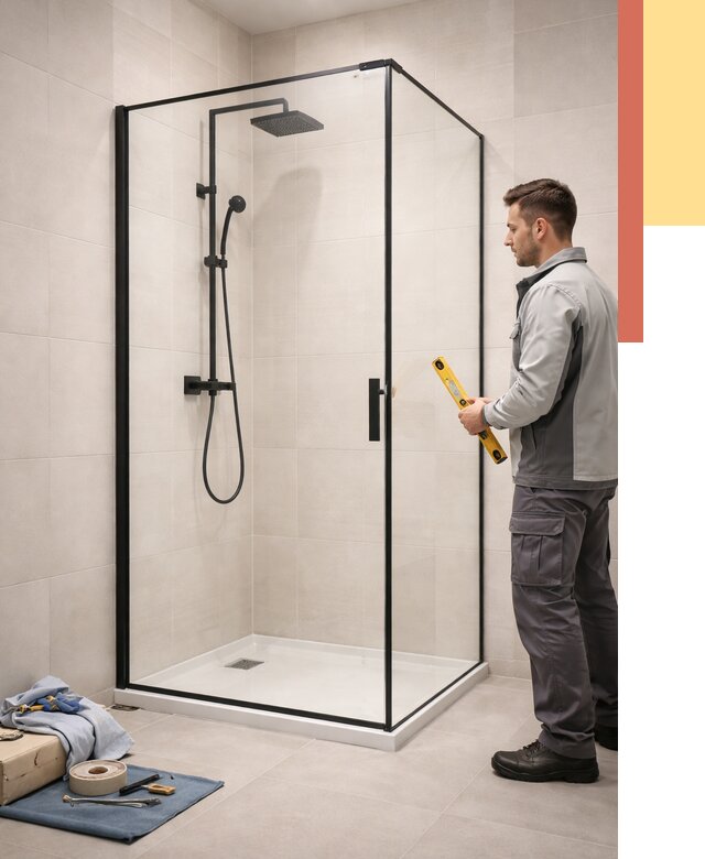 Стеклянные перегородки для душа в Североморске от 13371 руб. | Монтаж под ключ — ОТДЕЛОЧНИК-Свм