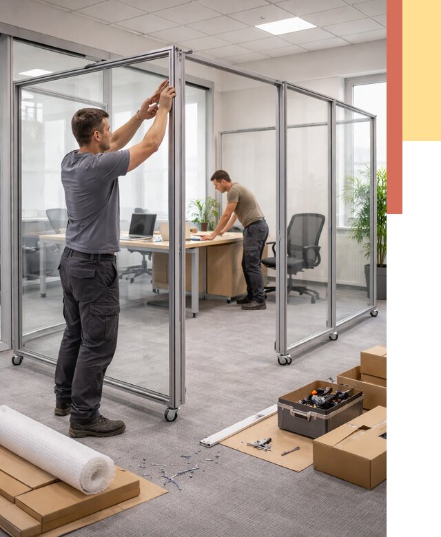 Мобильные офисные перегородки в Североморске от 13371 руб. — установка под ключ | ОТДЕЛОЧНИК-Свм