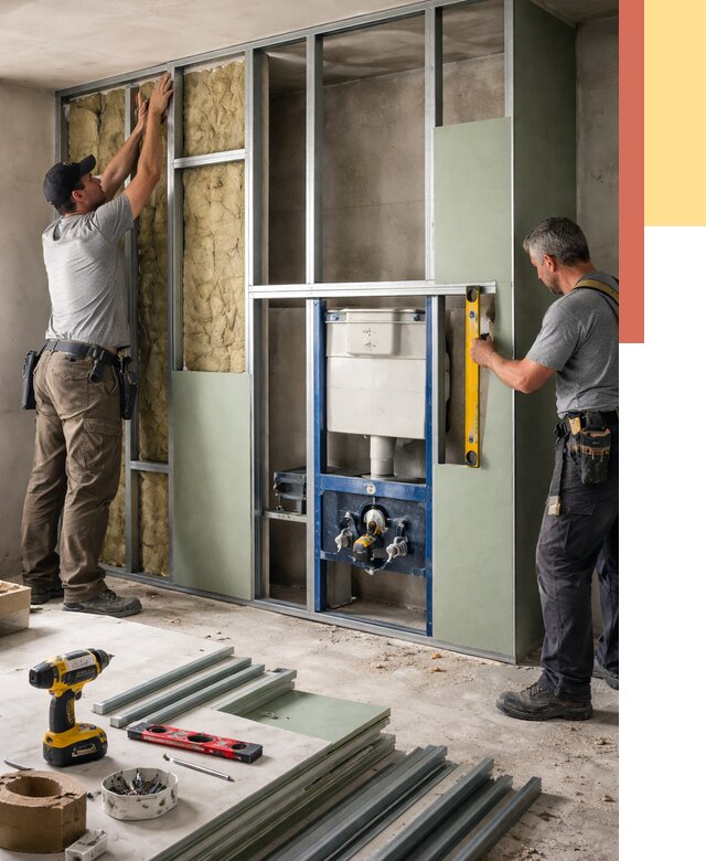 Установка сантехнических перегородок в Североморске от 9092 руб. | ОТДЕЛОЧНИК-Свм