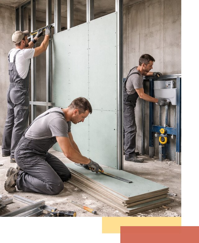 Монтаж и ремонт сантехнических перегородок в Североморске