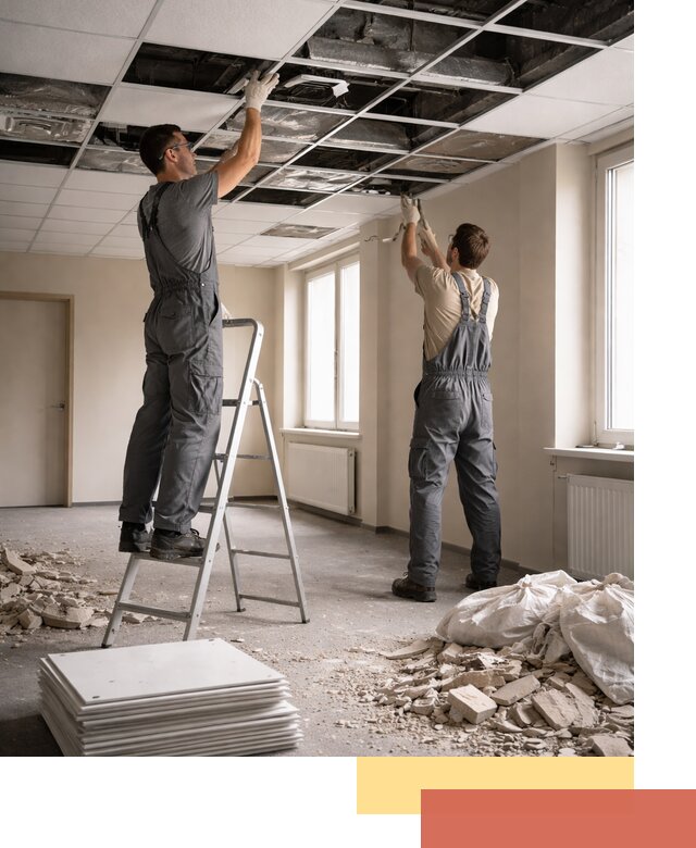 Демонтаж потолков Армстронг профессионально в Североморске