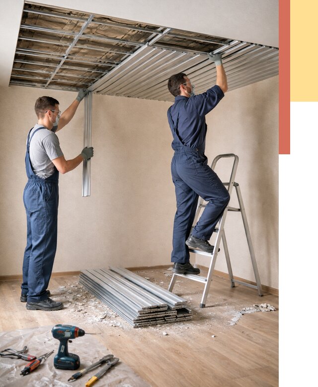 Демонтаж реечного потолка в Североморске от 4814 руб. быстро и недорого | ОТДЕЛОЧНИК-Свм