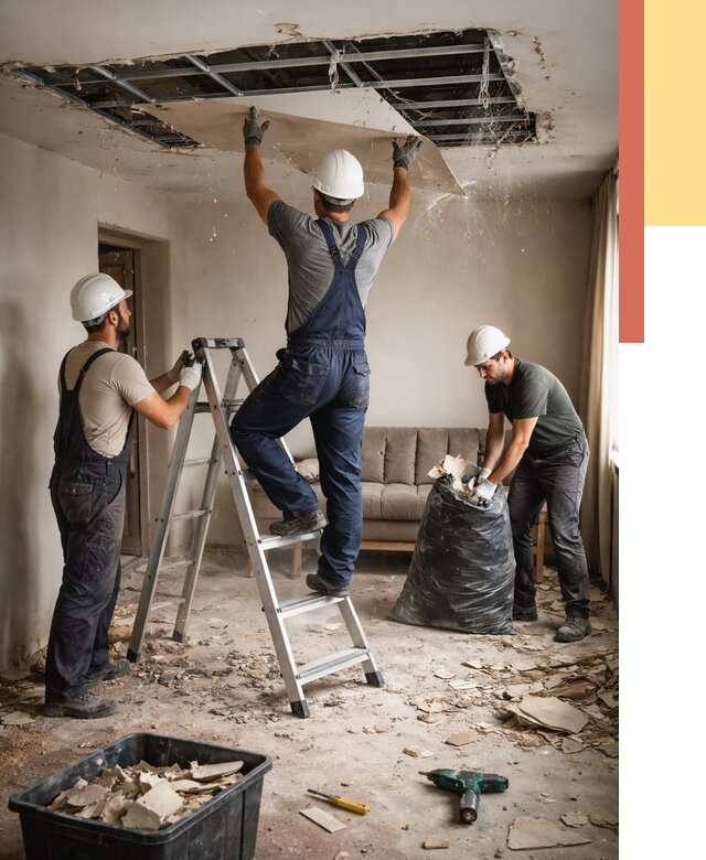 Демонтаж гипсокартонного потолка в Североморске от 449 руб. за м2 — ОТДЕЛОЧНИК-Свм