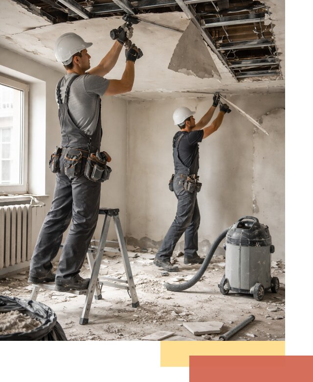 Демонтаж гипсокартонного потолка в Североморске быстро и аккуратно