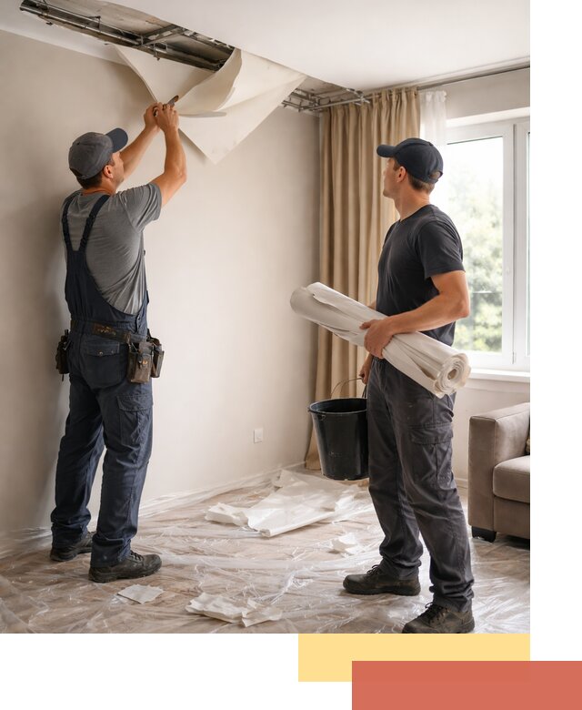 Демонтаж натяжного потолка в Североморске быстро и аккуратно