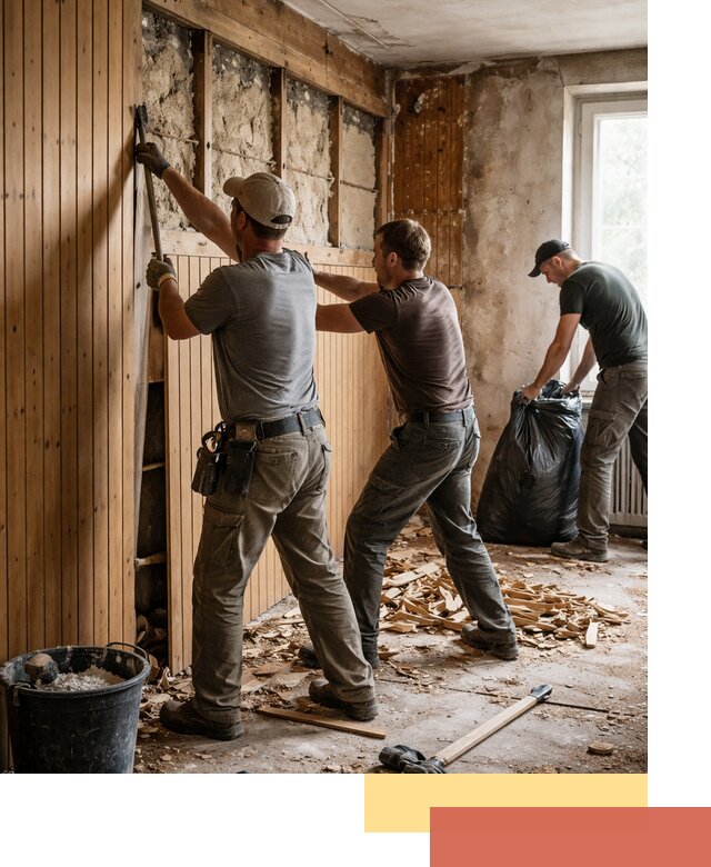 Демонтаж вагонки и вывоз материалов в Североморске