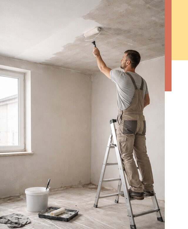 Грунтовка потолка в Североморске от 2674 руб. — быстро и недорого | ОТДЕЛОЧНИК-Свм