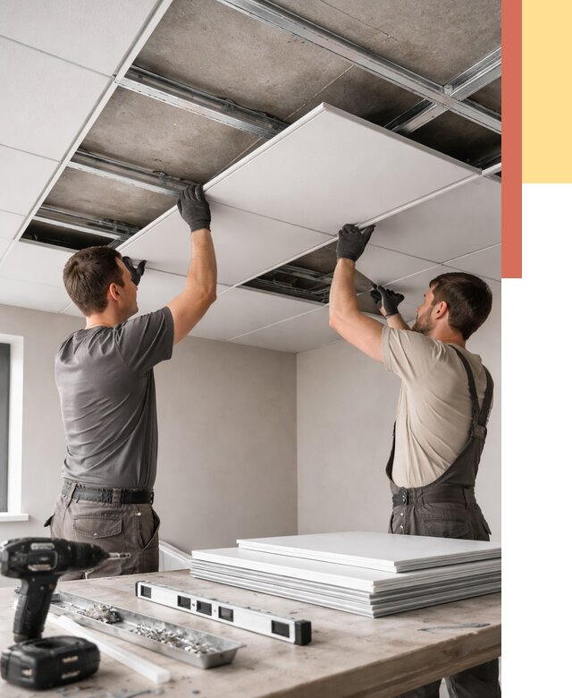 Монтаж кассетного потолка в Североморске от 4814 руб/м2 — установка и сборка | ОТДЕЛОЧНИК-Свм