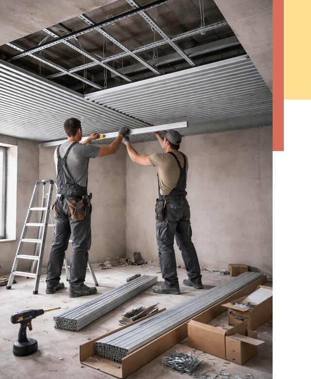 Монтаж реечного потолка в Североморске от 4814 руб. под ключ | ОТДЕЛОЧНИК-Свм