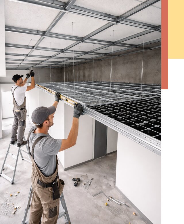 Монтаж потолка грильято в Североморске от 481 руб./м² — быстрая сборка под ключ | ОТДЕЛОЧНИК-Свм