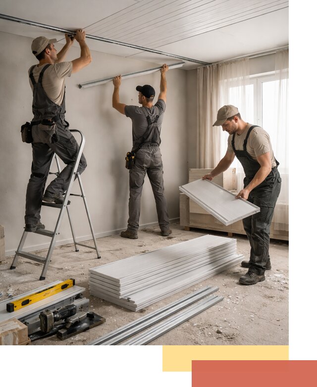 Монтаж потолка из ПВХ панелей в Североморске оперативно и качественно