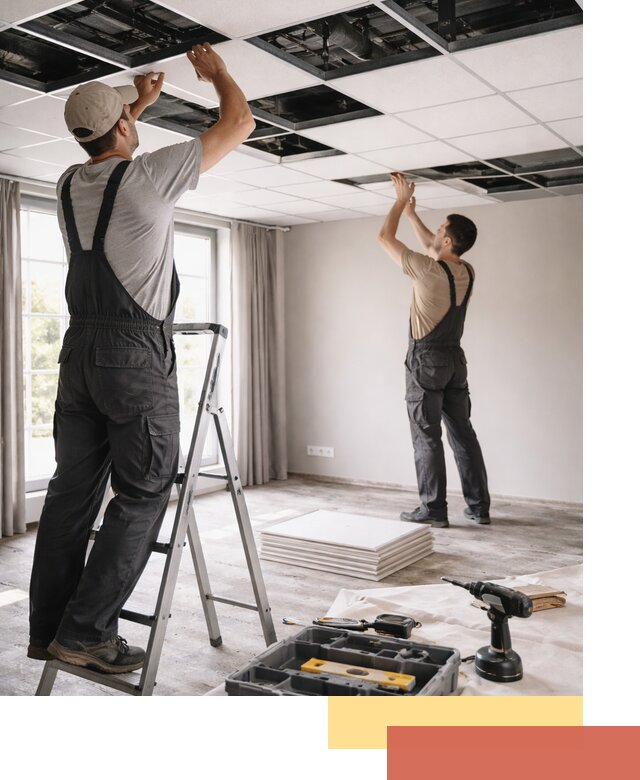 Замена плит подвесного потолка в Североморске быстро и качественно