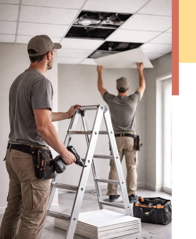 Обслуживание подвесного потолка в Североморске от 3744 руб. — быстро и недорого | ОТДЕЛОЧНИК-Свм