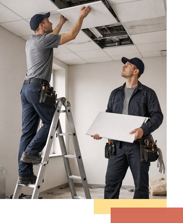 Обслуживание подвесного потолка в Североморске — ремонт и чистка