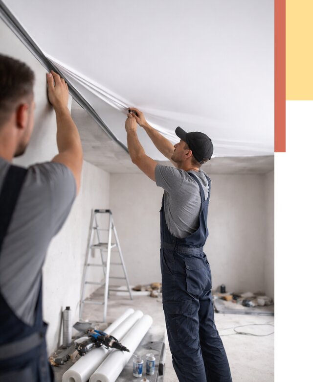 Монтаж матового натяжного потолка в Североморске от 4814 руб./м² — быстро и недорого | ОТДЕЛОЧНИК-Свм