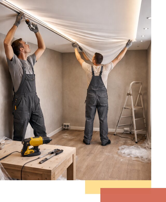 Монтаж натяжного потолка с подсветкой в Североморске цена и сроки