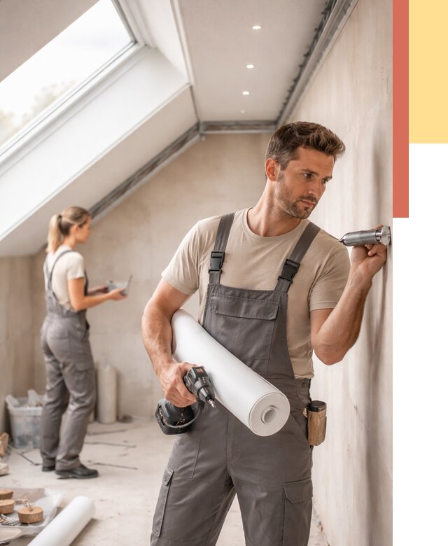 Монтаж натяжного потолка на мансарде в Североморске от 3744 руб. | ОТДЕЛОЧНИК-Свм