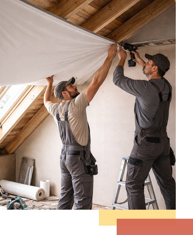 Монтаж натяжного потолка в мансарде в Североморске