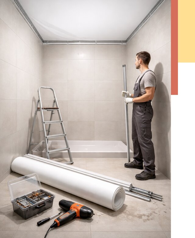 Монтаж натяжного потолка в санузле в Североморске от 1979 руб. — ОТДЕЛОЧНИК-Свм