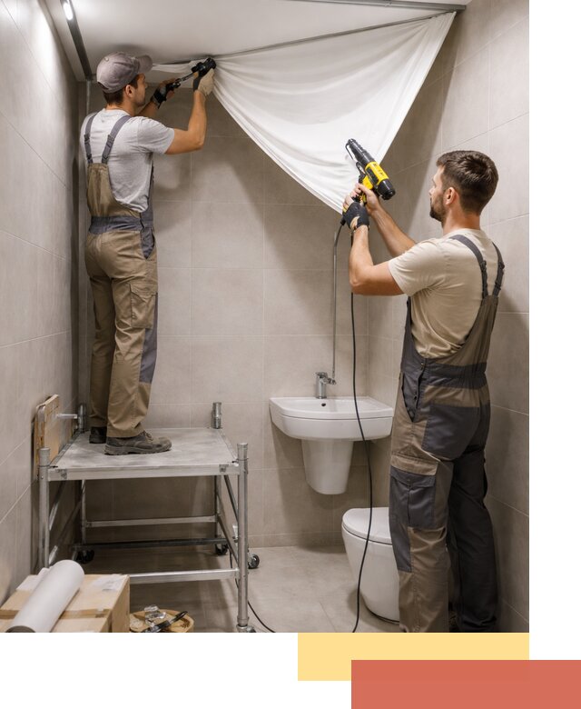 Монтаж натяжного потолка в санузле в Североморске