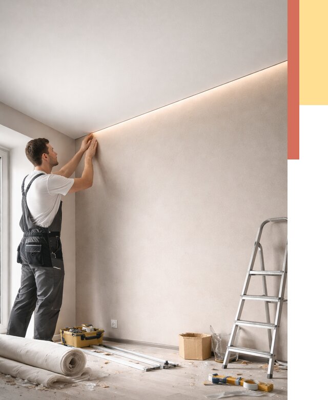 Теневые натяжные потолки в Североморске от 8772 руб. под ключ | ОТДЕЛОЧНИК-Свм