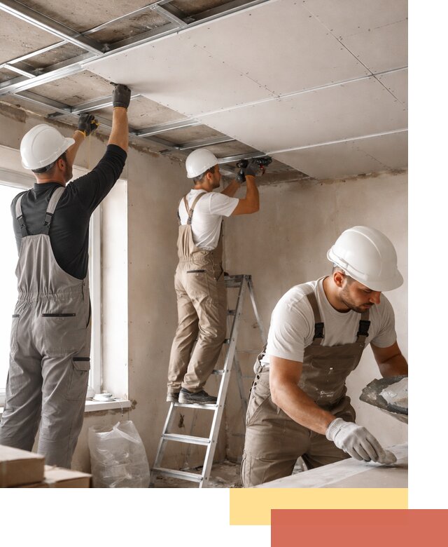 Одноуровневый потолок из гипсокартона в Североморске — монтаж и отделка