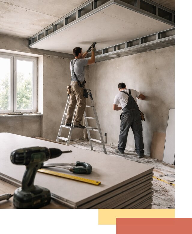 Двухуровневый потолок из гипсокартона в Североморске