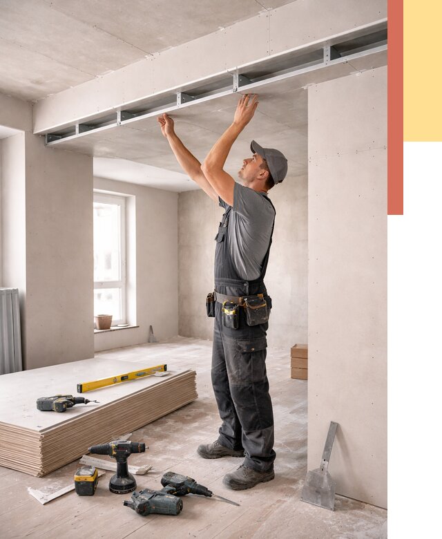 Потолок из гипсокартона с нишей в Североморске от 1337 руб. под ключ | ОТДЕЛОЧНИК-Свм