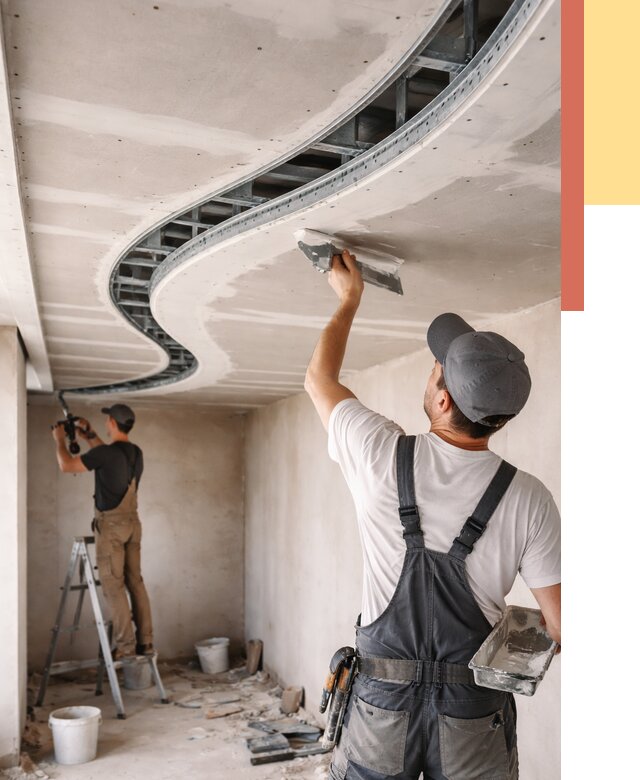 Криволинейный потолок из гипсокартона в Североморске от 2246 руб./м2 | ОТДЕЛОЧНИК-Свм