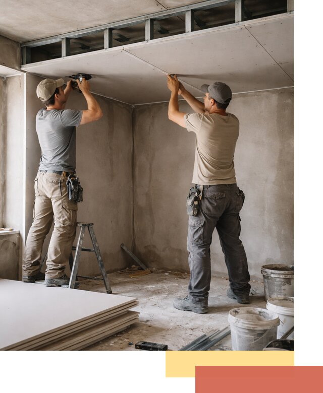 Короб из гипсокартона на потолке под ключ в Североморске