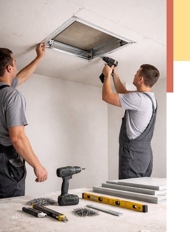 Установка люка в потолок ГКЛ в Североморске от 2674 руб. под ключ | ОТДЕЛОЧНИК-Свм