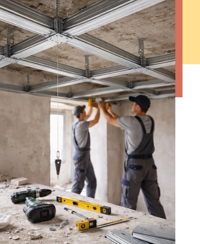 Монтаж каркаса потолка из профиля в Североморске от 4814 руб. — услуги ОТДЕЛОЧНИК-Свм