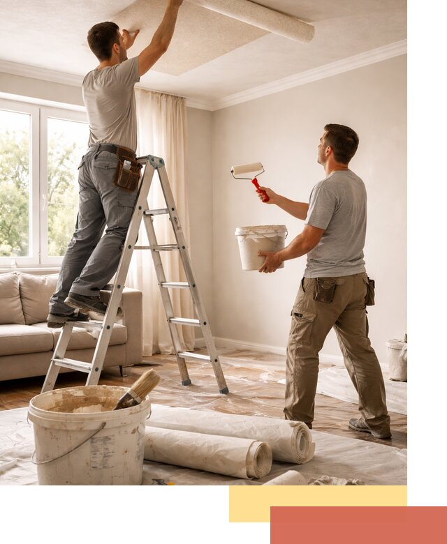 Поклейка обоев на потолок в Североморске — качественно и быстро