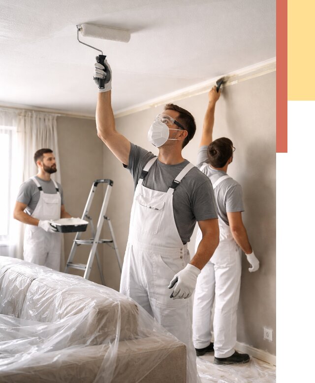 Покраска потолка водоэмельсионной краской в Североморске от 2353 руб/м² — услуги под ключ | ОТДЕЛОЧНИК-Свм