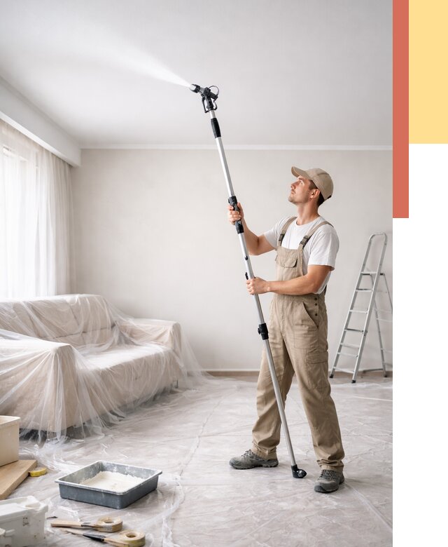 Покраска потолка краскопультом в Североморске от 4814 руб. быстро и недорого | ОТДЕЛОЧНИК-Свм