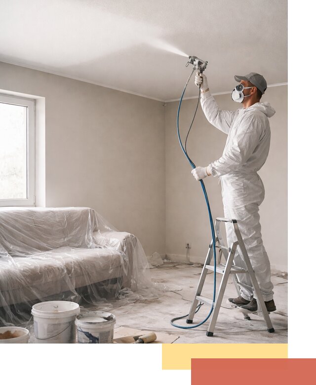 Покраска потолка краскопультом в Североморске быстро и качественно