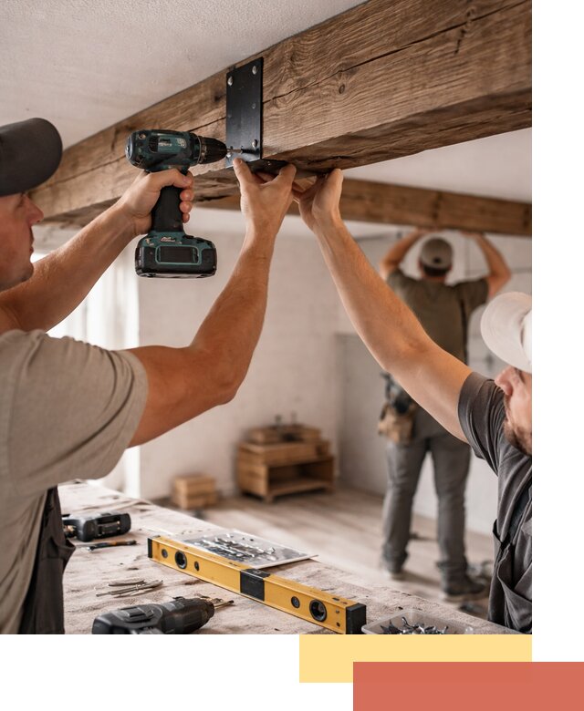 Монтаж декоративных потолочных балок в Североморске