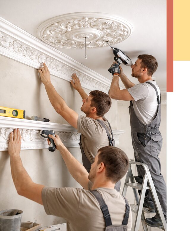 Монтаж лепнины на потолок в Североморске от 3423 руб. быстро и недорого | ОТДЕЛОЧНИК-Свм