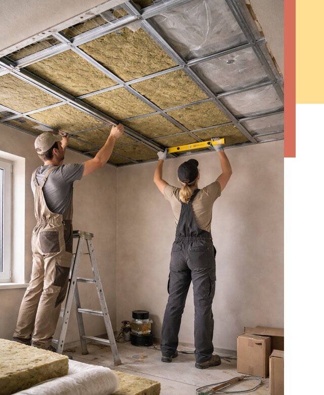 Шумоизоляция потолка в Североморске от 1337 руб. под ключ — услуги ОТДЕЛОЧНИК-Свм